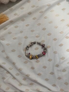 pandora CharmBead Bracelet with Colorful Glass & Silver-Tone Charms